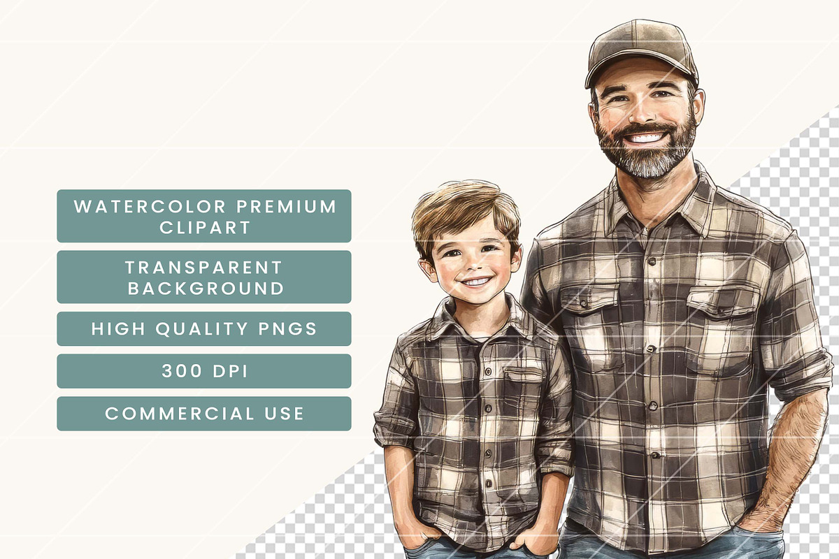 Fathers Day Clipart Bundle, a Person Illustration by BusyDaydesign (Photo 6 of 8)