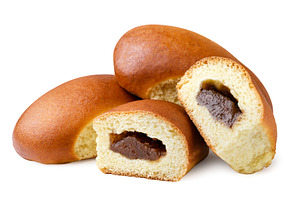 Buns with jam close up on a white, a Food & Drink Photo by innakreativ