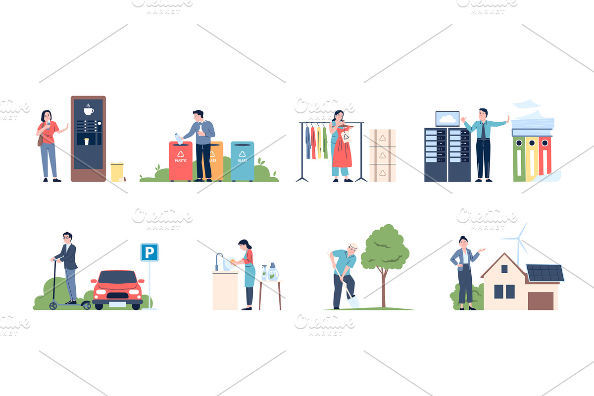 Eco friendly habits. Ecology, a Person Illustration by LadadikArt