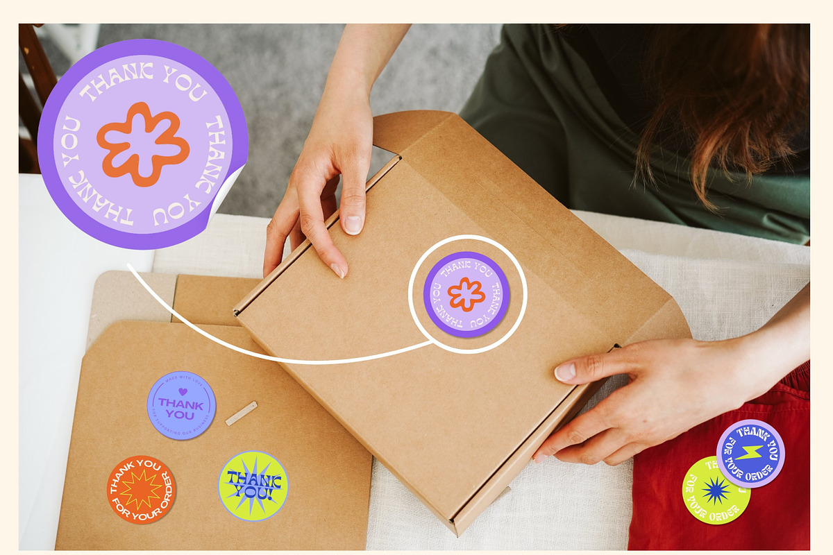 Funky Sticker Templates, a Stationery Template by Hell Yeah Designs (Photo 5 of 6)