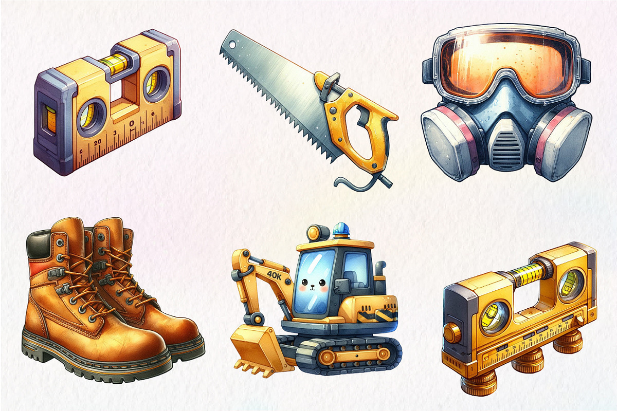 Cute Construction Clipart, an Illustration by Dream Creation (Photo 2 of 7)