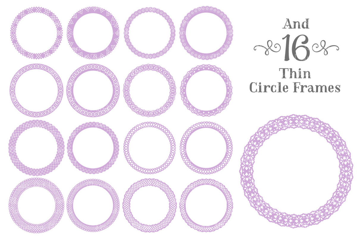 Lavender Lace Vector Frames, an Illustration by Amanda Ilkov (Photo 5 of 5)
