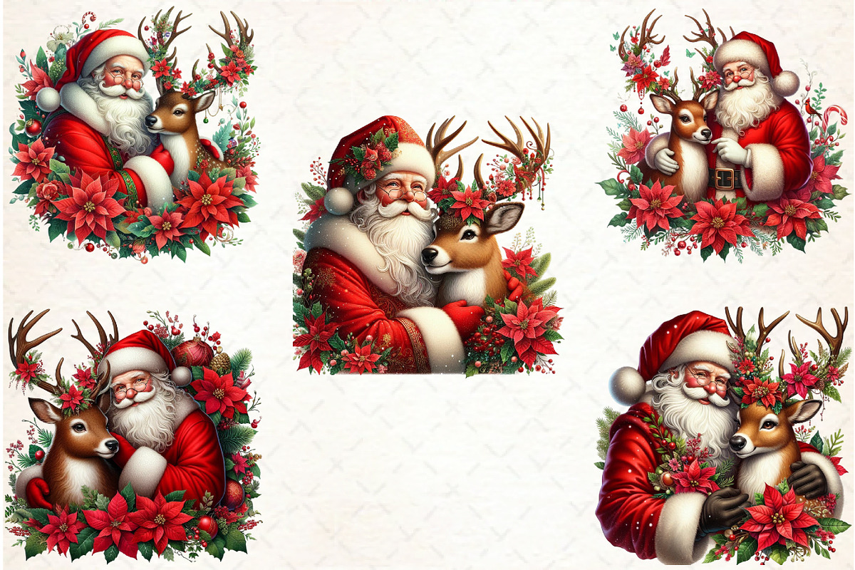 Santa Claus and Reindeer png, an Illustration by Libby Wishes (Photo 4 of 9)