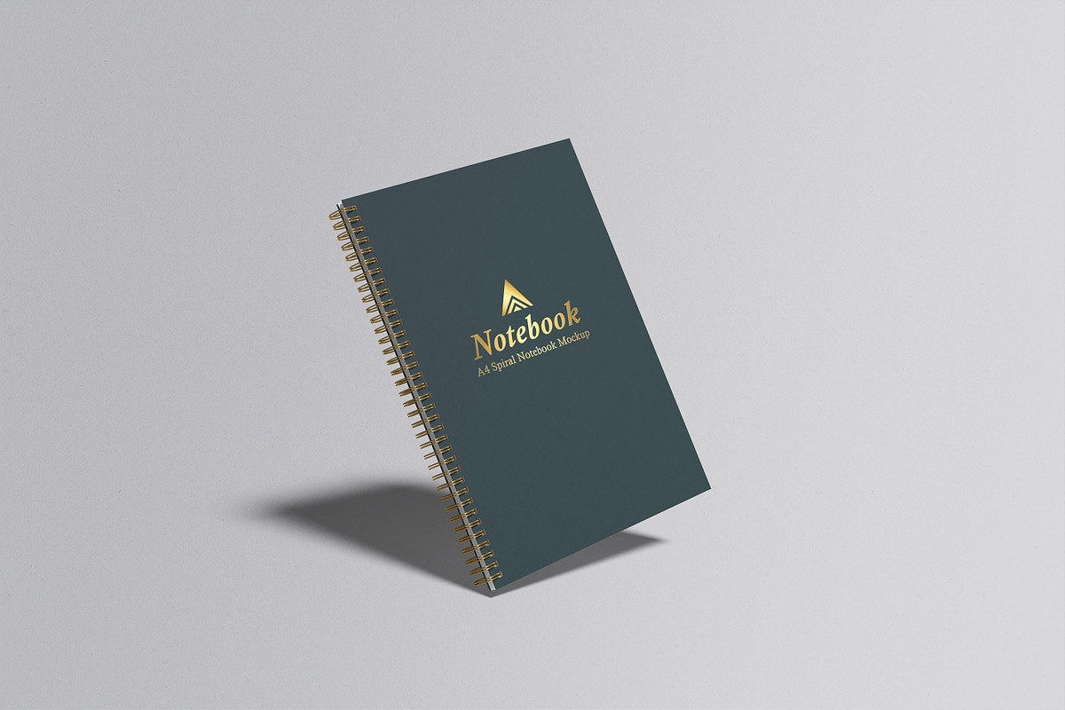 A4 Spiral Notebook Mockup, a Print Template by graphicsecond (Photo 11 of 16)
