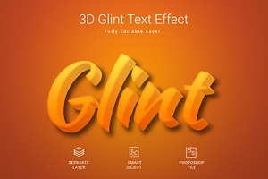 3D Glint Psd Text Style Effect