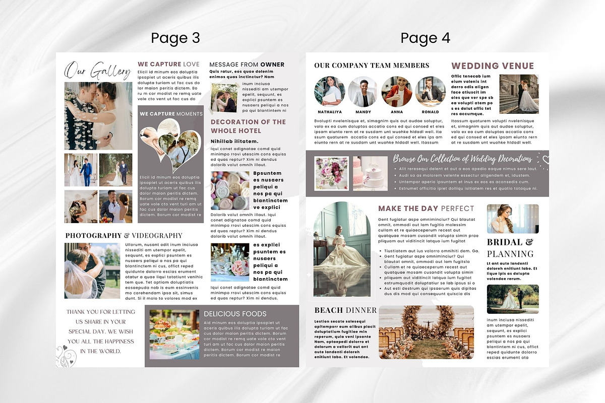 Canva Newsletter Template Wedding preview 8
