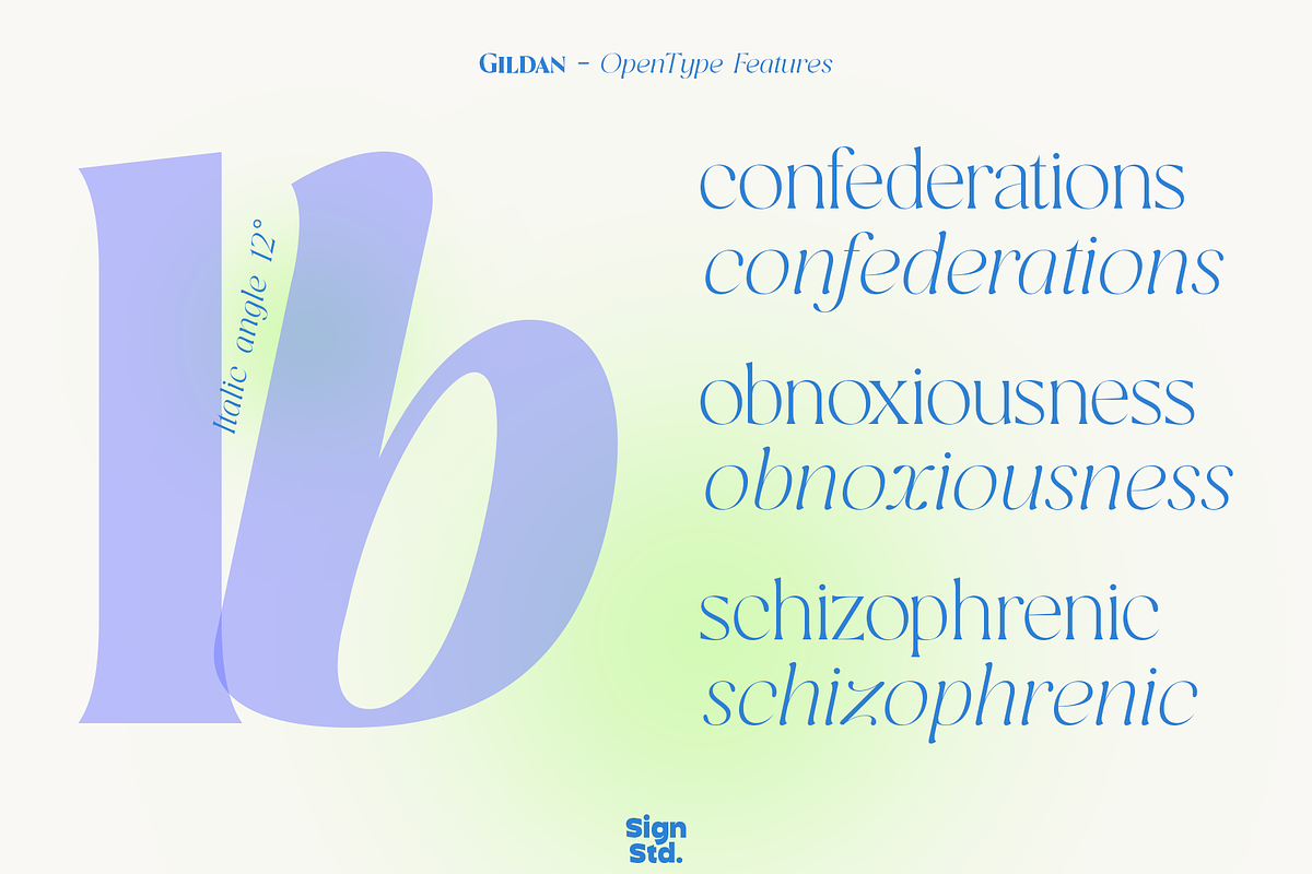 Gildan - Extra Light with Italic, a Serif Font by Sign Studio (Photo 7 of 10)