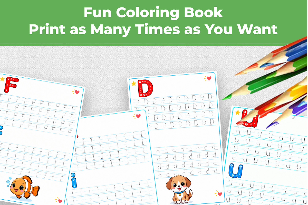 Alphabet Tracing Workbook A to Z, an Education Illustration by Mohammad Sarfaraz (Photo 3 of 13)