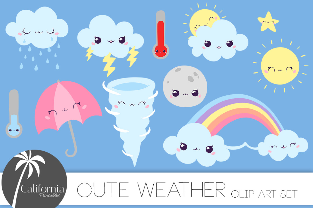 Cute Weather Clip Art, an Illustration by Nagore Rodriguez Design