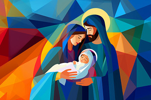 Mary and Joseph and Baby Jesus, a Holiday Photo by Prixel Creative