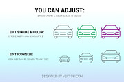 Vehicle minimalist outline icon set, an Outline Icon by Icons (Thumbnail 3 of 3)