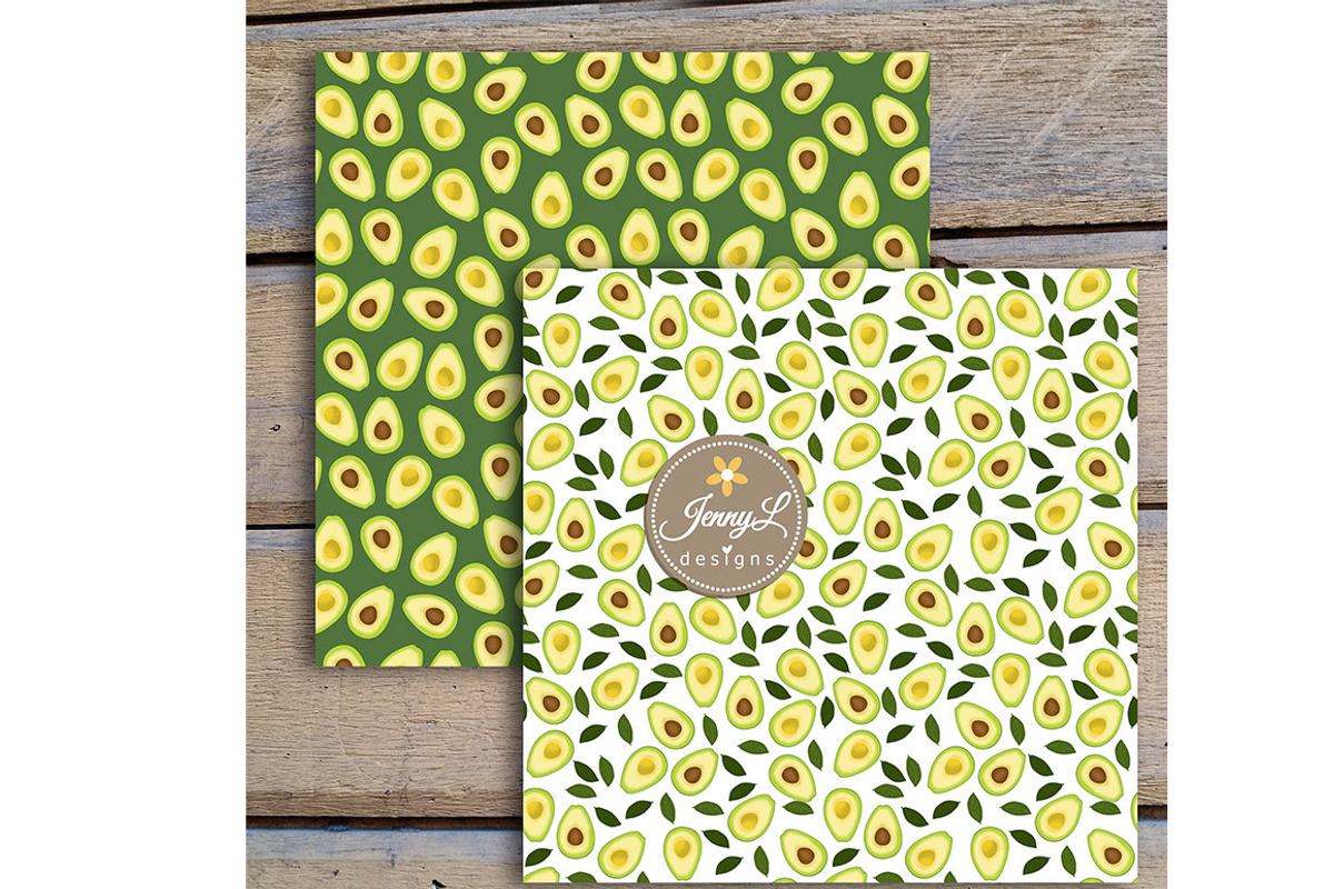 Avocado Digital Papers and Clipart, a Pattern Graphic by JennyL Designs (Photo 6 of 7)