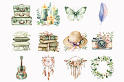 Watercolor Sage Green Boho Life Clip, an Illustration by Design Market (Thumbnail 3 of 4)