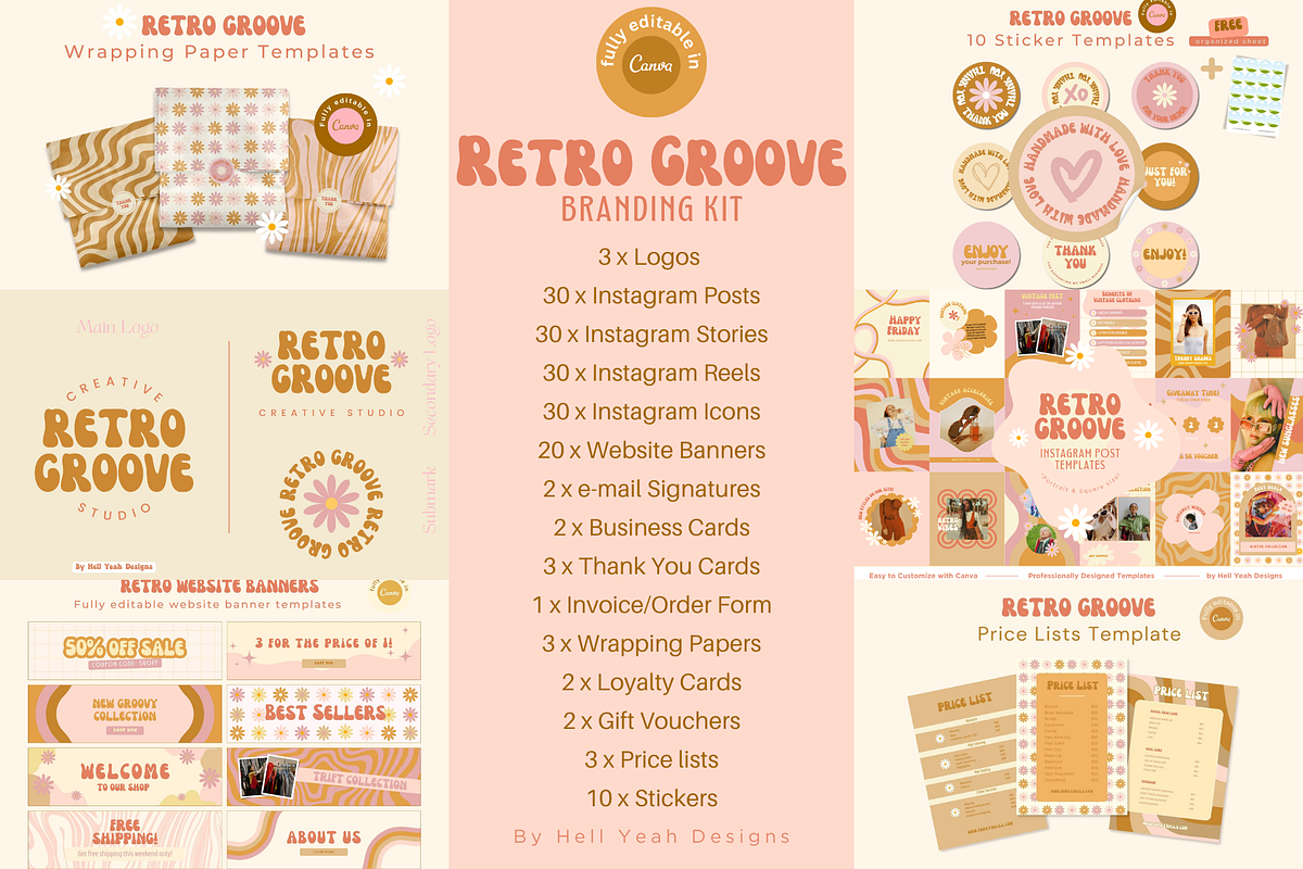 Ultimate Retro Branding Bundle, a Branding & Logo Template by Hell Yeah Designs (Photo 1 of 11)