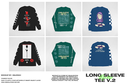 Long Sleeve Tee V.2 - Mockup, a Shirt Mockup by DaldSgh