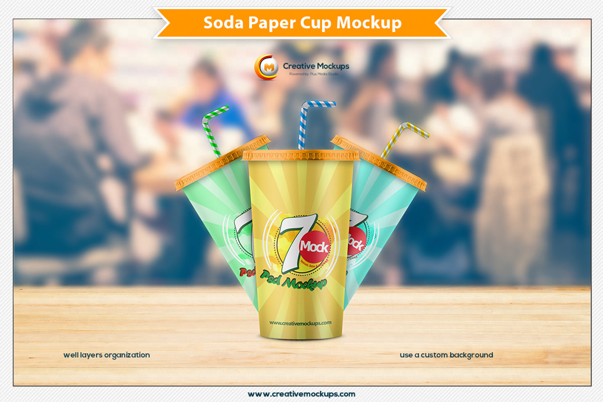 Soda Paper Cup Mockup, a Merchandise Mockup by Plus Media (Photo 5 of 6)