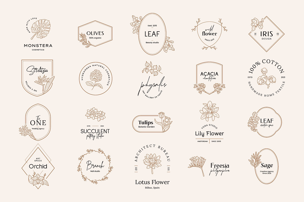 Floral Logo Bundle 50 Botanical Logo, a Branding & Logo Template by iStar Design (Photo 15 of 26)