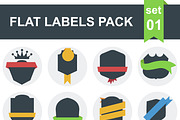 48 Flat labels pack, a Templates & Theme by Nerokanji_Designs (Thumbnail 1 of 4)