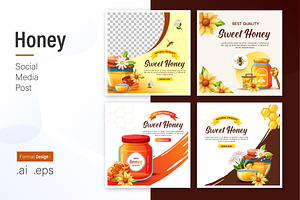 Honey Social Media Post Design