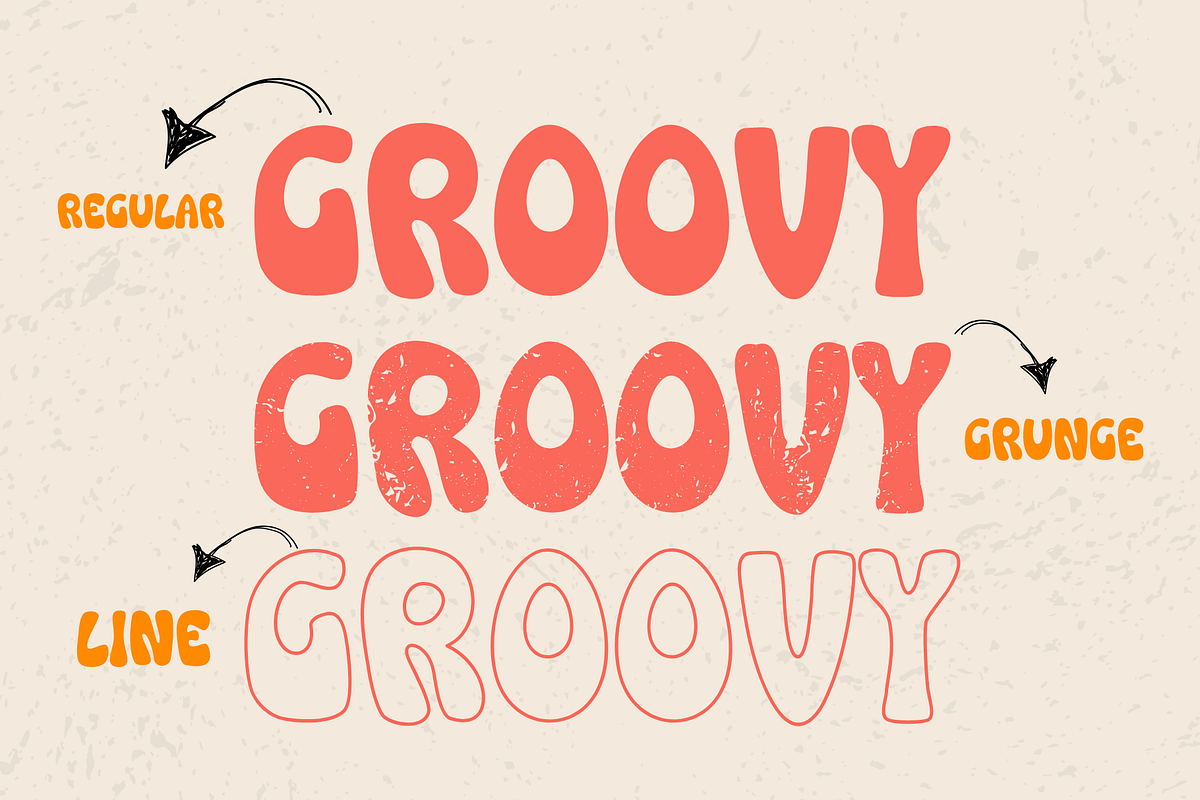 Peachy Rounded is a groovy font, a Sans Serif Font by Brown Cupple (Photo 6 of 11)