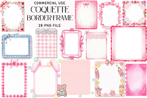 Border Frame Coquette, a Seasonal Illustration by Daily.Designs