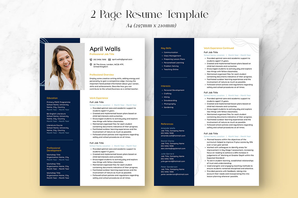 CANVA Resume Template / CV Set, a Resume Template by RWstudio (Photo 4 of 8)