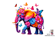 10 Colorful Floral Elephant PNG, a Graphic by Clipart Bloom (Thumbnail 2 of 12)