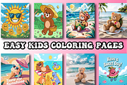 Summer Day Coloring Pages For Kids, a Seasonal Illustration by Printable Design Store (Thumbnail 2 of 4)