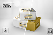 Metal Box Stack Packaging Mockup, a Cups & Container Mockup by INCDesign (Thumbnail 3 of 8)