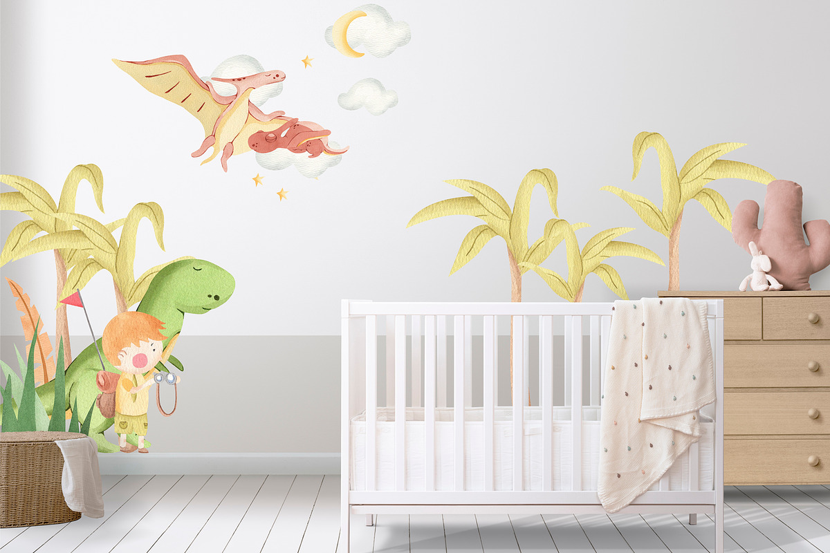 Dino Land Watercolor Clipart, an Animal Illustration by natalisart (Photo 9 of 11)