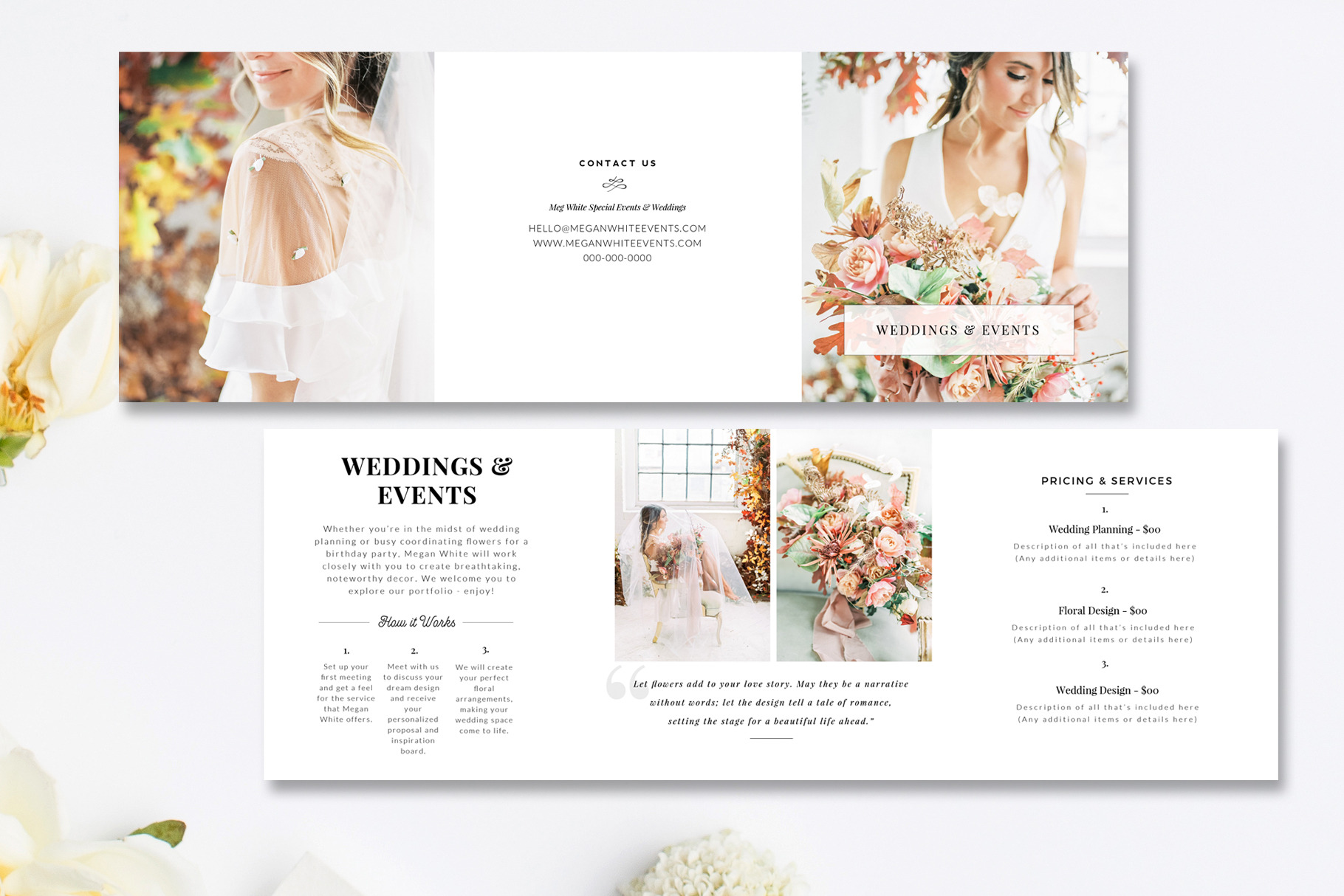 Florist Tri-fold Brochure PSD, a Brochure Template by Marham Labeling Co