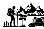 Hiking Adventure Silhouette Bundle, an Illustration by yasushie (Thumbnail 32 of 51)