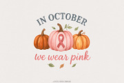 In October We Wear Pink PNG, Breast, an Illustration by SharpMarketplace (Thumbnail 1 of 9)