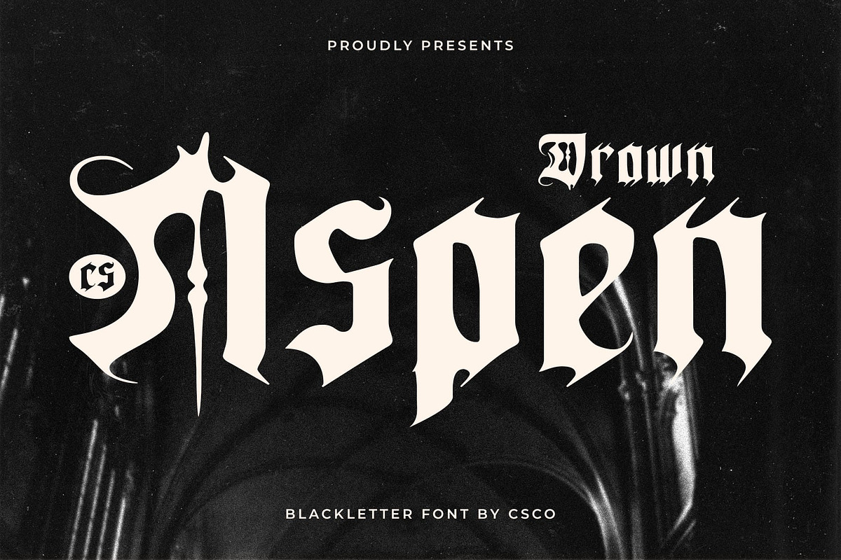 CS Aspen Drawn, a Blackletter Font by Craft Supply Co. (Photo 1 of 8)