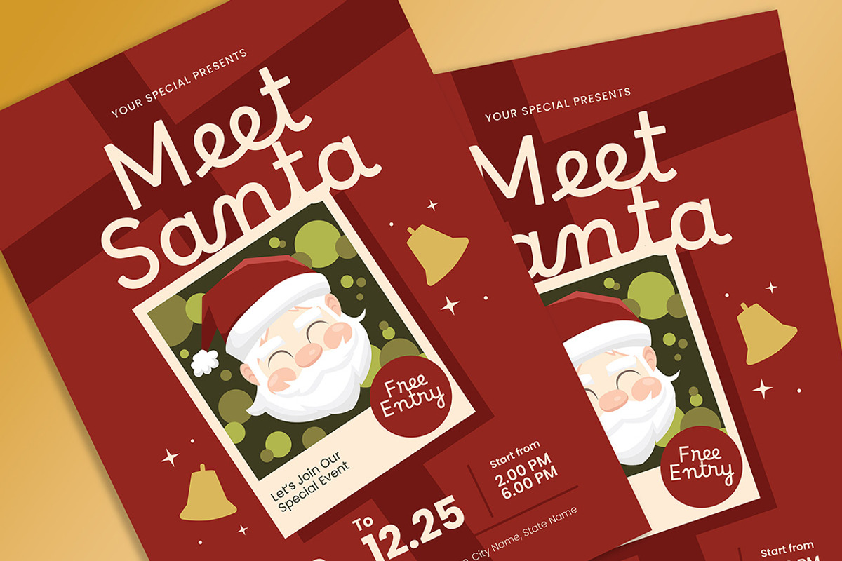 Meet Santa Event Flyer, a Flyer Template by Gumico Studio. (Photo 3 of 3)