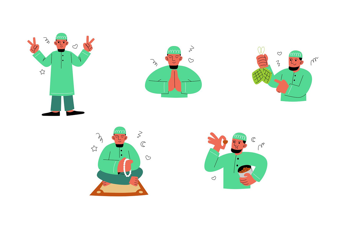 Character Eid Fitr Man Illustration, a Person Illustration by SLAB! Design (Photo 2 of 3)