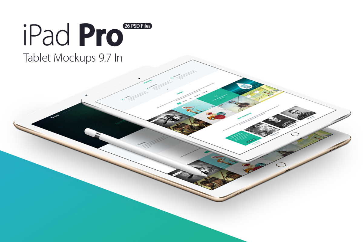 iPad Pro Mockups V2, an iPad Mockup by ydlabs (Photo 1 of 4)