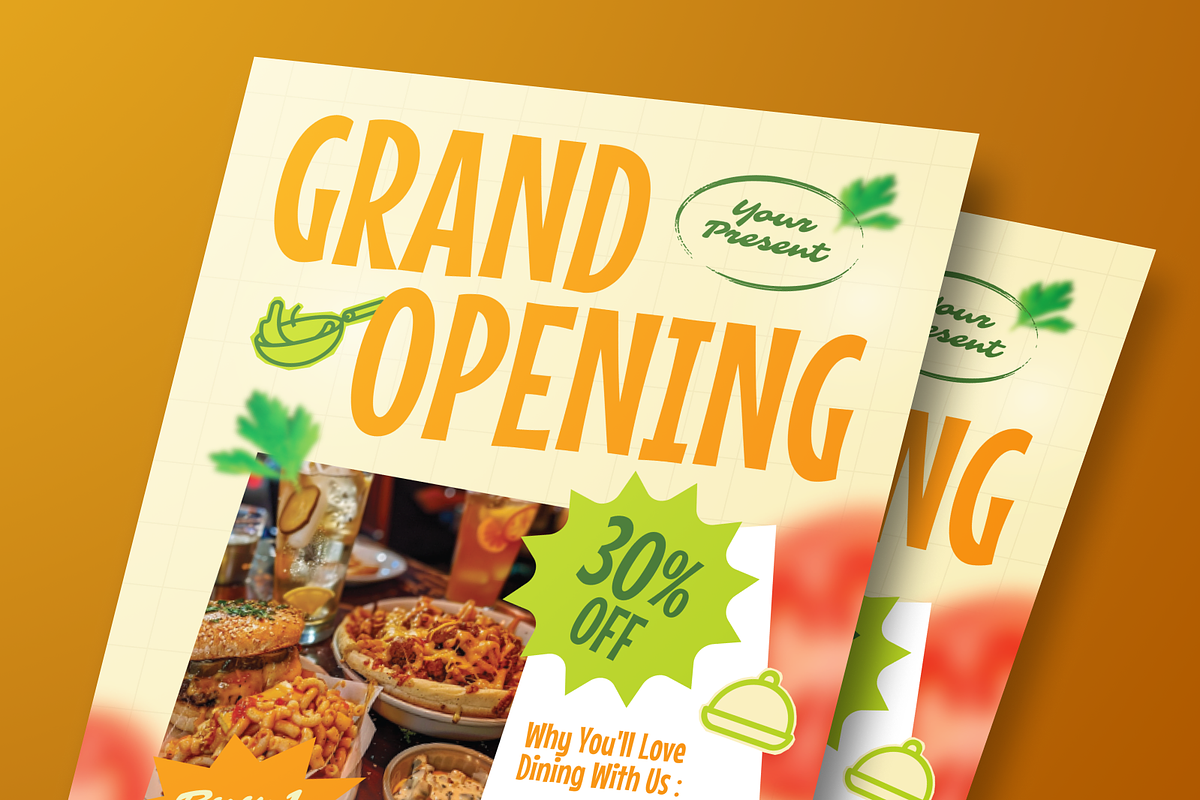 Restaurant Grand Opening Flyer Set, a Flyer Template by Annora Studio (Photo 4 of 6)