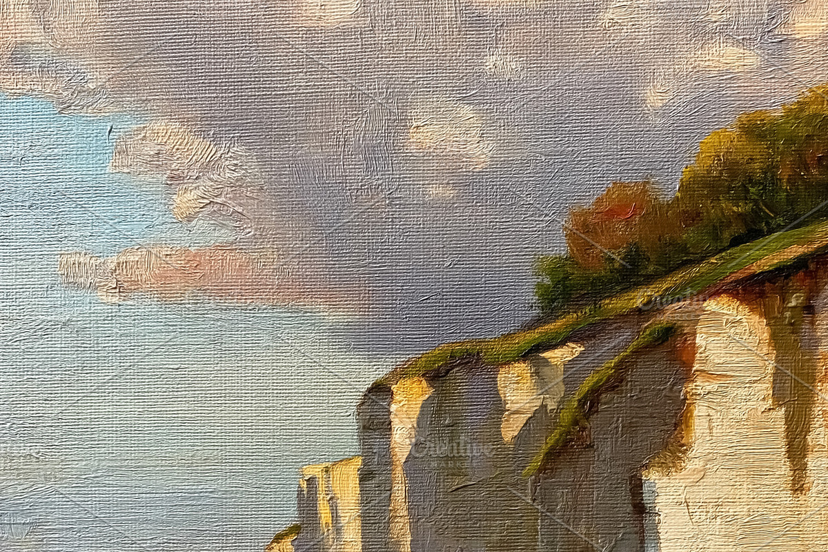 White Cliffs of Dover inspired oil painting capturing sunset lig, an Illustration by Studio ANNA (Photo 1 of 2)