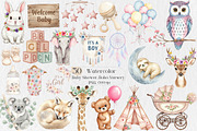 Baby Shower Clipart,Boho Nursery Png, an Illustration by Creative Art (Thumbnail 1 of 9)