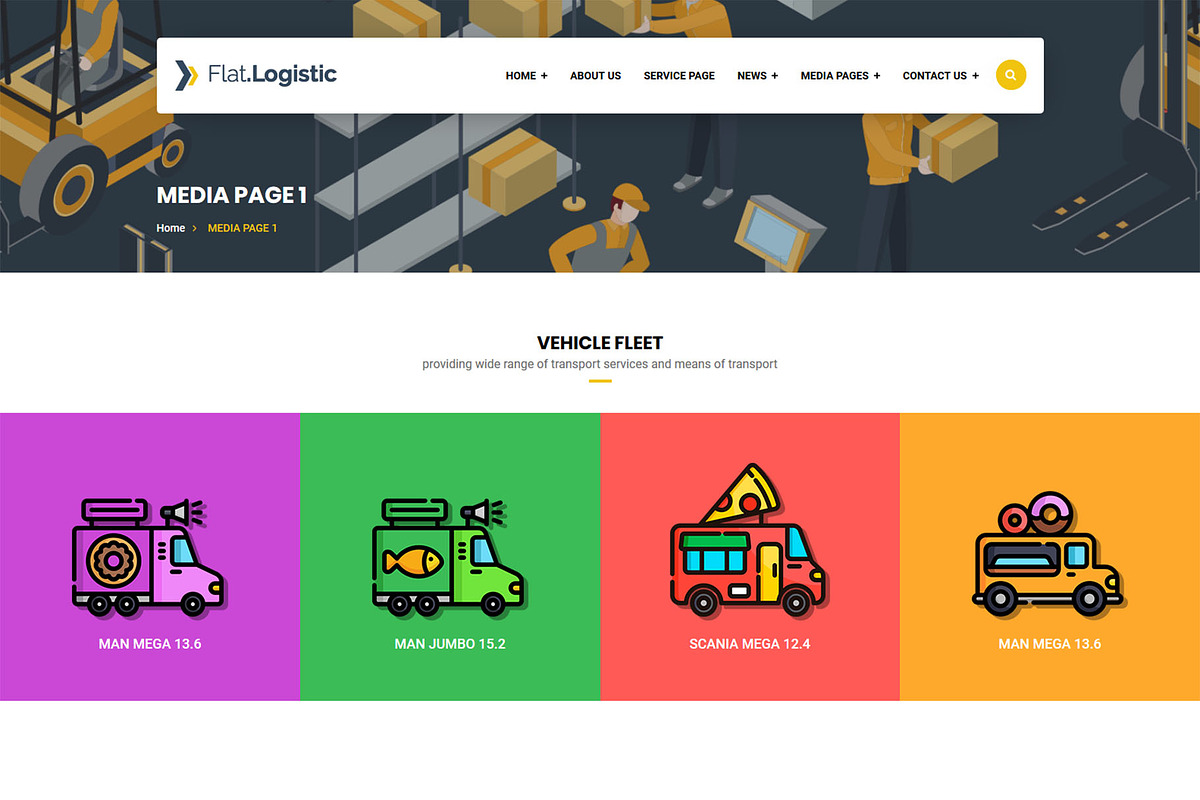 Flat Logistic - Responsive WP Theme, a WordPress Template by raintheme (Photo 3 of 5)