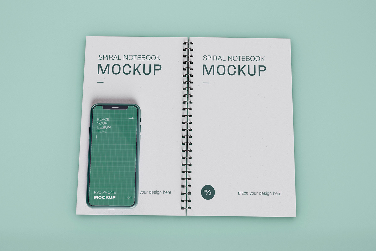 Spiral Notebook Mockup, a Device Mockup by Mego-studio