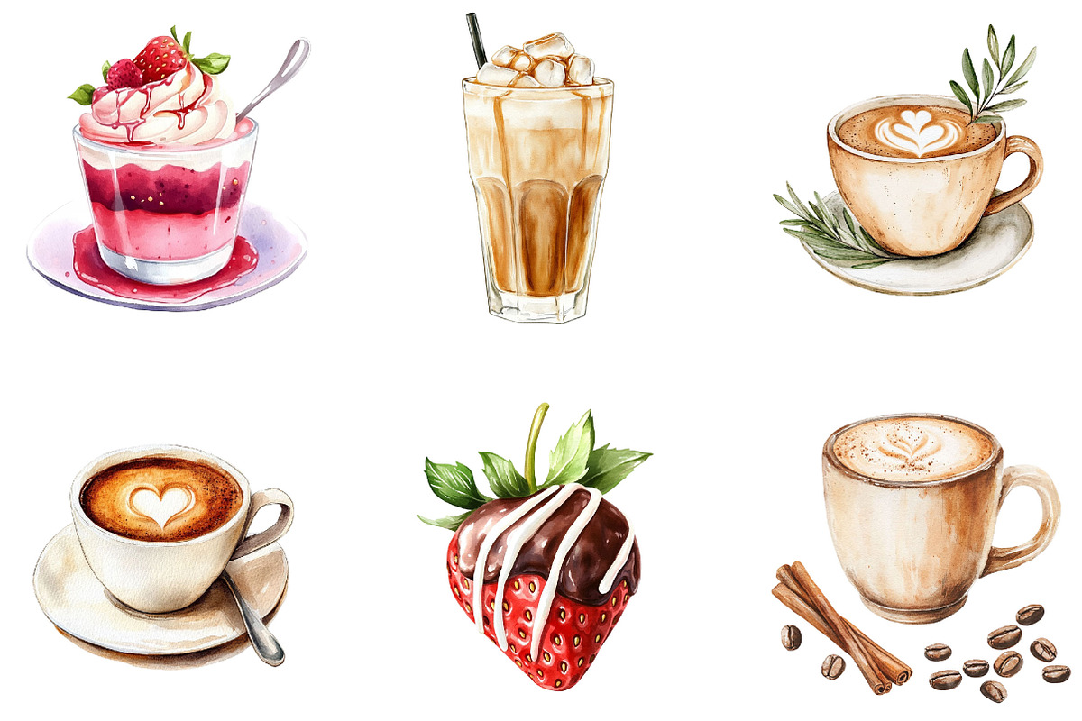 Coffee Hand Drawn Clipart, a Seasonal Illustration by Designking (Photo 4 of 5)