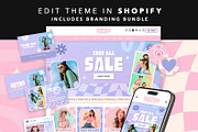 Retro Y2K Shopify Theme Bundle, a Shopify Template by Template Twist Shop (Thumbnail 1 of 9)