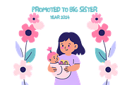 Promoted to Big Sister Year 2024, a Stationery Template by Nhance (Thumbnail 1 of 3)
