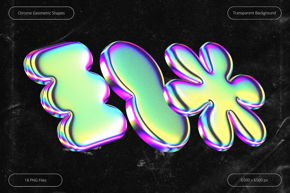 3D Chrome Geometric Shapes, an Object Graphic by Design Studio (Photo 2 of 3)