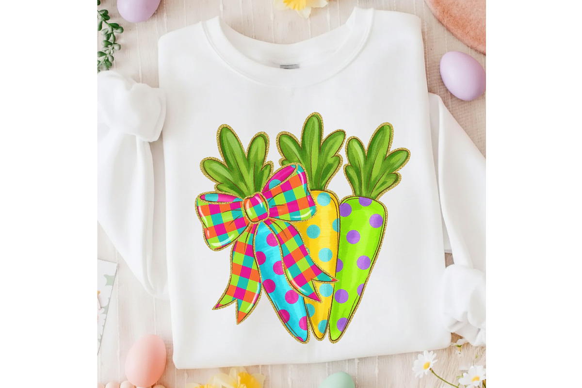 Glitter Coquette Easter Carrots Png, an Illustration by designcity5 (Photo 8 of 9)