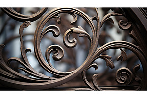 vintage wrought iron ai generated, an Architecture Photo by pikepicture