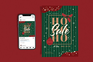 Hohoho Sale Green, a Flyer Template by Me55enjah Design