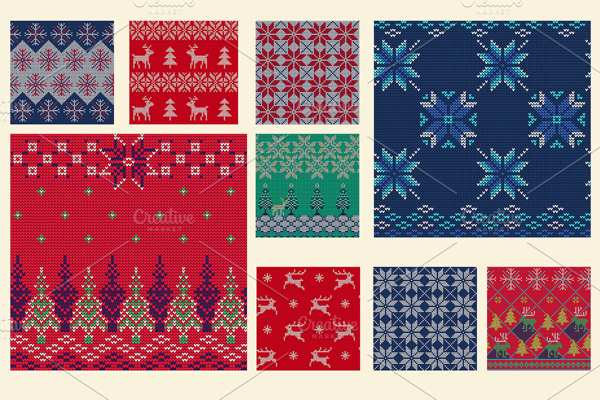Knitted Christmas Seamless Pattern, a Pattern Graphic by Katyr (Photo 3 of 6)